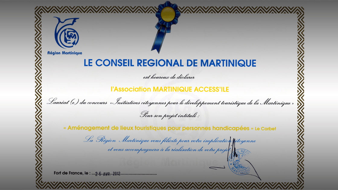 Lauréat appel à projets conseil régional 2012 - Développement sites touristiques accessibles